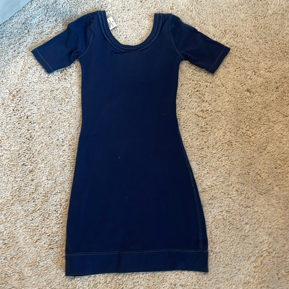 Women’s blue long top xs short sleeve cotton Abercrombie stretch - Picture 2 of 2